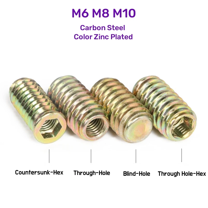 2~10pcs M6 M8 M10 Hex Head Inside Outside Thread Wood Insert Nut Carbon Steel Flanged Hex Drive Head Furniture Nut Length 9~30mm
2~10pcs M6 M8 M10 Hex Head Inside Outside Thread Wood Insert Nut Carbon Steel Flanged Hex Drive Head Furniture Nut Length 9~30mm