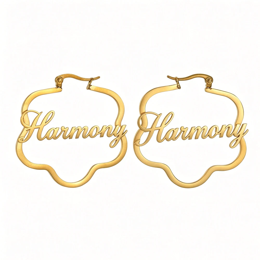 Custom Name Flower Shape Earrings Stainless Steel Personalized Name Round Hoop Earrings Jewelry For Women Mother's Day Gift
Custom Name Flower Shape Earrings Stainless Steel Personalized Name Round Hoop Earrings Jewelry For Women Mother's Day Gift