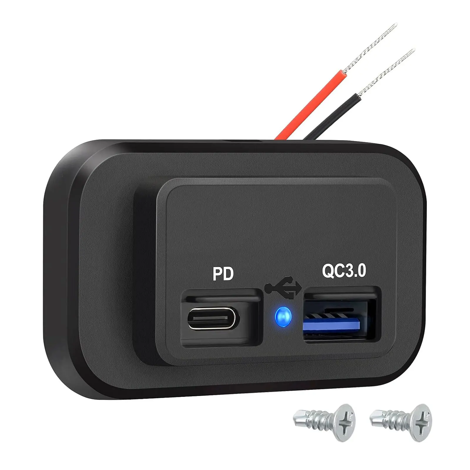 Car Charger Outlet Socket Panel, Dual USB QC3.0 & PD Fast Charge, for RV Marine
Car Charger Outlet Socket Panel, Dual USB QC3.0 & PD Fast Charge, for RV Marine