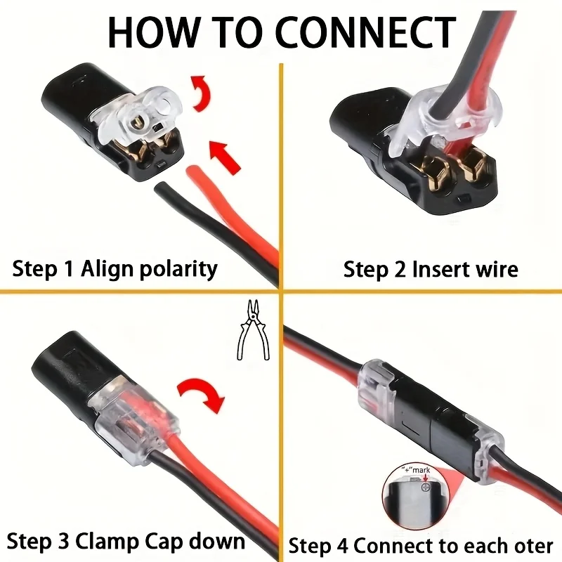 15pcs 25pcs D2 LED Connectors No Solder Quick Connect Terminals 2 Pin Clips 18 22AWG Wires
15pcs 25pcs D2 LED Connectors No Solder Quick Connect Terminals 2 Pin Clips 18 22AWG Wires
