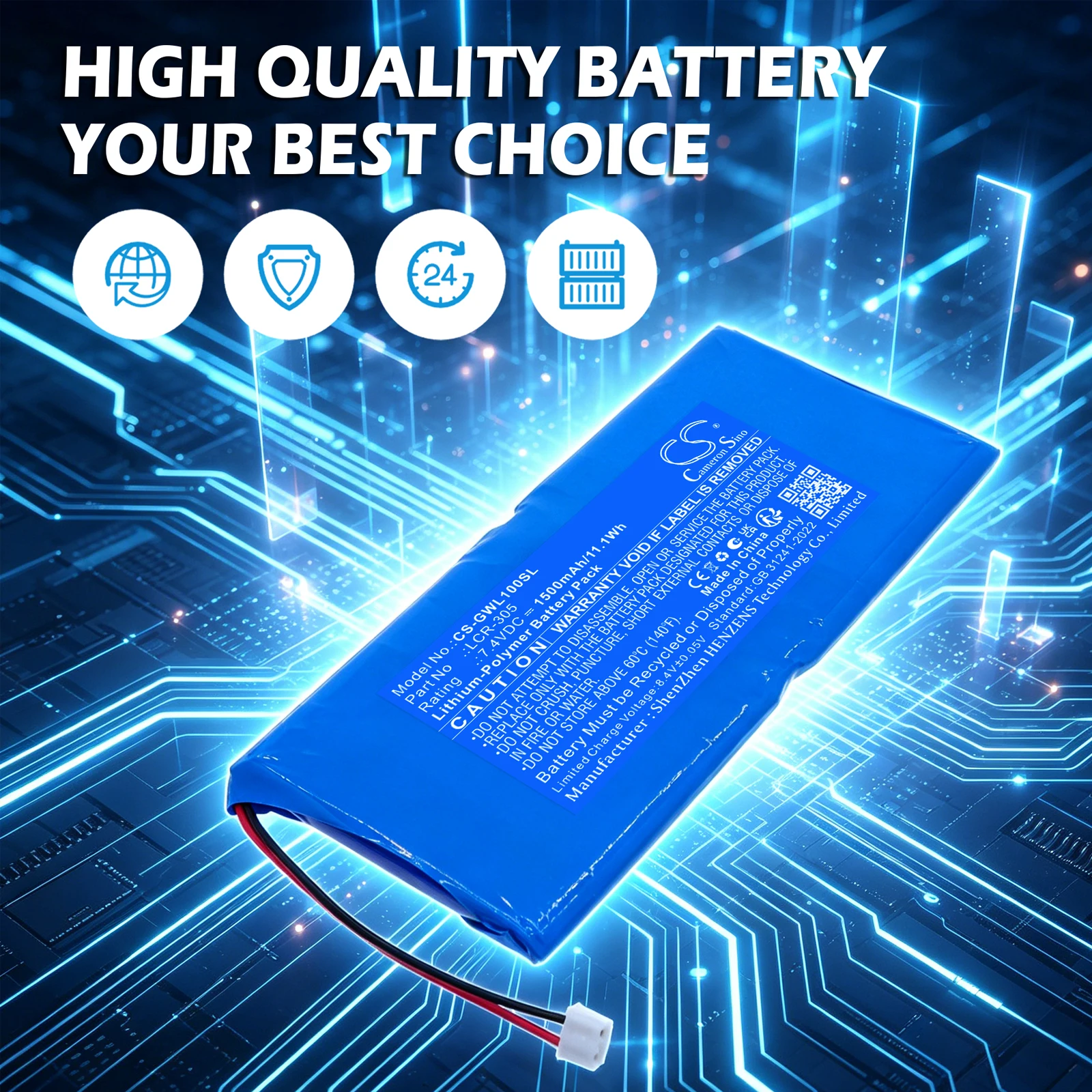Cameron Sino 7.4V 1500mAh Replacement Battery LCR-305 for GW Instek LCR-1000 +TOOL
Cameron Sino 7.4V 1500mAh Replacement Battery LCR-305 for GW Instek LCR-1000 +TOOL