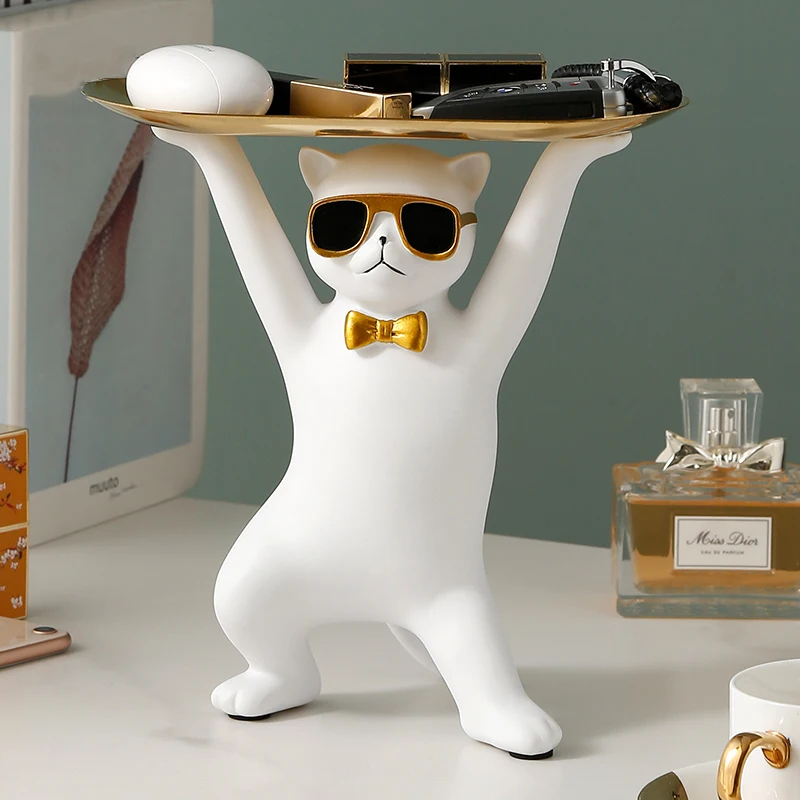 Creative Enchanting Cat Ornaments Living Room Entrance Storage Decorations Desktop Tray Resin Animal Statue Sculpture Decoration
Creative Enchanting Cat Ornaments Living Room Entrance Storage Decorations Desktop Tray Resin Animal Statue Sculpture Decoration