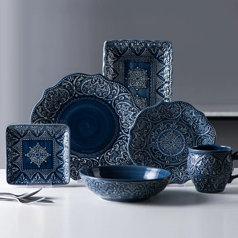 Creative Household Dinner Plate European Ceramic Steak Dinner Plate Light Luxury Relief Tableware Small Dish Kitchen Utensils
Creative Household Dinner Plate European Ceramic Steak Dinner Plate Light Luxury Relief Tableware Small Dish Kitchen Utensils