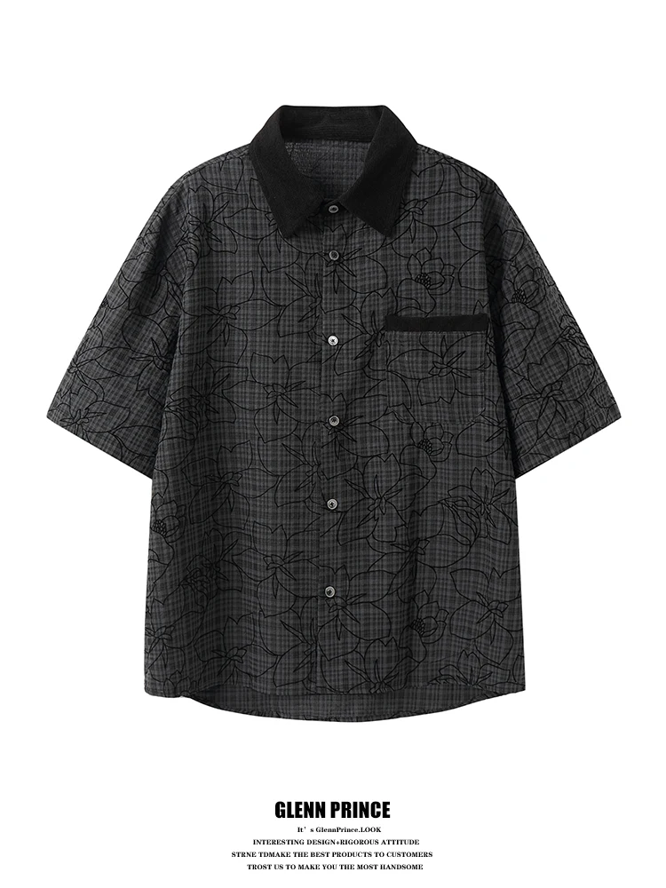 GPstudio Vintage Floral Plaid Short Sleeve Men's Shirt Summer High Fashion Stylish Cotton Casual Loose Fit Printed T-Shirt
GPstudio Vintage Floral Plaid Short Sleeve Men's Shirt Summer High Fashion Stylish Cotton Casual Loose Fit Printed T-Shirt