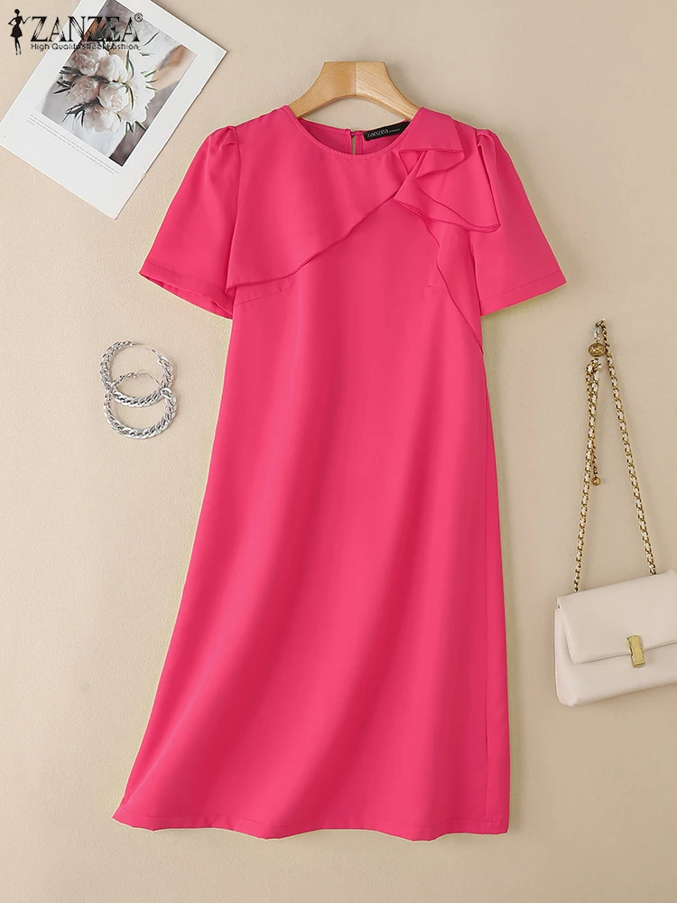 ZANZEA Commute Office Solid Midi Dresses Korean Fashion Women Elegant Layered Ruffles Vestidos Short Sleeves O-Neck Robes Femme
ZANZEA Commute Office Solid Midi Dresses Korean Fashion Women Elegant Layered Ruffles Vestidos Short Sleeves O-Neck Robes Femme