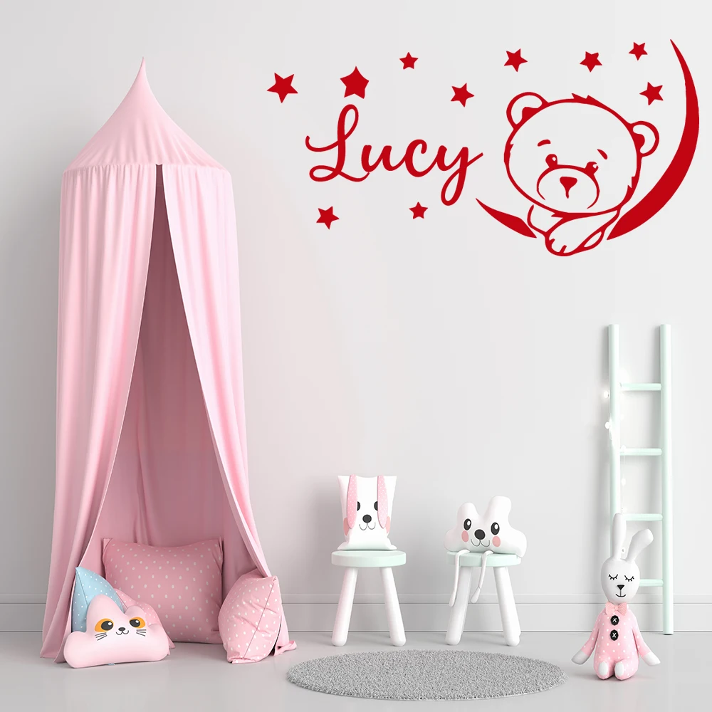 1 pc colored cute Bear with star Wall Stickers Nursery Personalized Kids Name Home Decoration For BabyRoom Vinyl WallPaper
1 pc colored cute Bear with star Wall Stickers Nursery Personalized Kids Name Home Decoration For BabyRoom Vinyl WallPaper