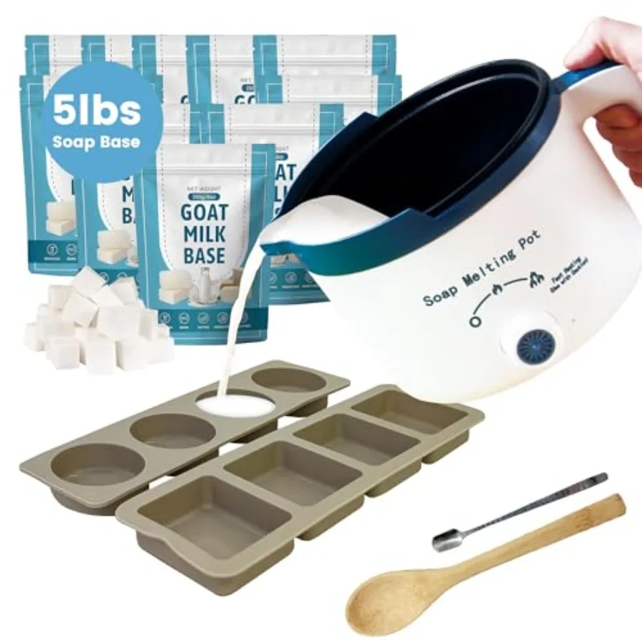 Goat Milk Soap Making Kit with Soap Melter and Soap for Adults Begineers SLS/SLES Free No Palm Oil Soap Making Supplies Kit wit
Goat Milk Soap Making Kit with Soap Melter and Soap for Adults Begineers SLS/SLES Free No Palm Oil Soap Making Supplies Kit wit