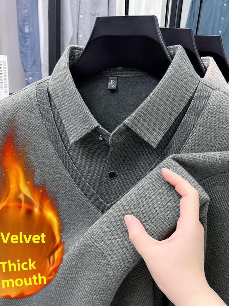 High-End Faux Two-Piece Sweater Men's Mid-Aged Casual Thi Warm Fce-Lined Long Sve Men's Base irt Comfortable Soft W...
High-End Faux Two-Piece Sweater Men's Mid-Aged Casual Thi Warm Fce-Lined Long Sve Men's Base irt Comfortable Soft W...