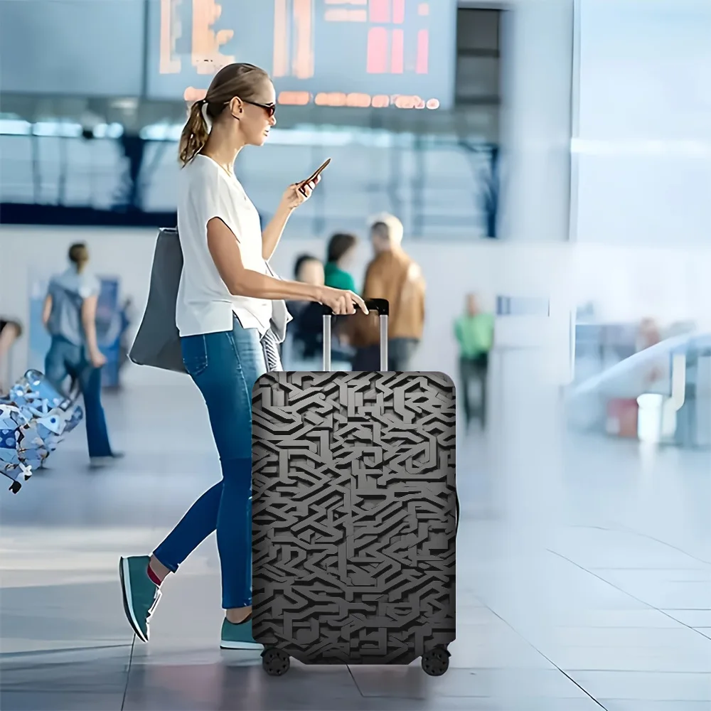 1PC 3D abstract labyrinth pattern luggage cover for luggage sizes 18 – 32 inches; dust and elastic travel accessories to effe
1PC 3D abstract labyrinth pattern luggage cover for luggage sizes 18 – 32 inches; dust and elastic travel accessories to effe