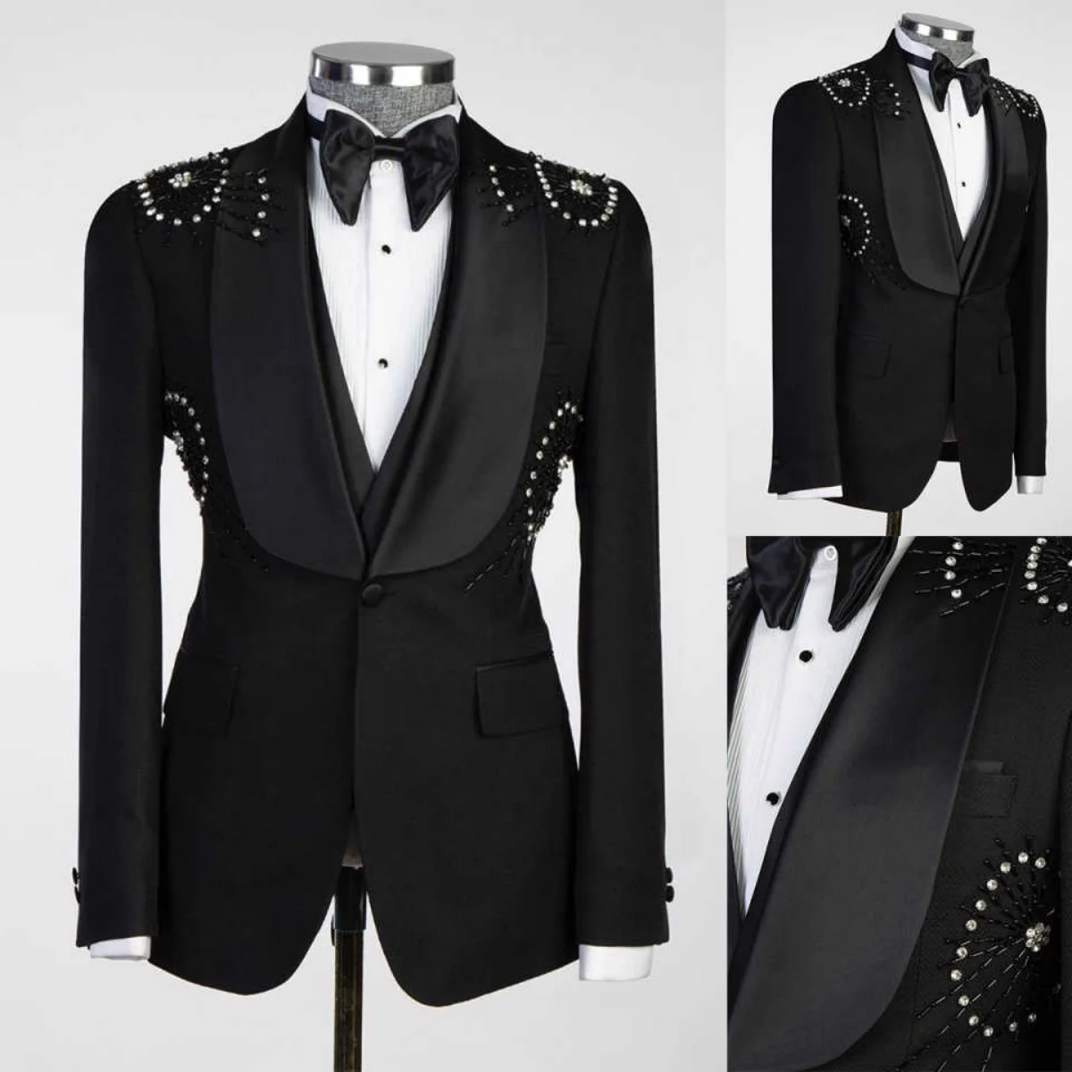 Amazing Mens Wedding Tuxedos 2 Pieces Blazers Pant Shawl Lapel Beading Crystal Formal Occasion Banquet Customized Plus Size
Amazing Mens Wedding Tuxedos 2 Pieces Blazers Pant Shawl Lapel Beading Crystal Formal Occasion Banquet Customized Plus Size