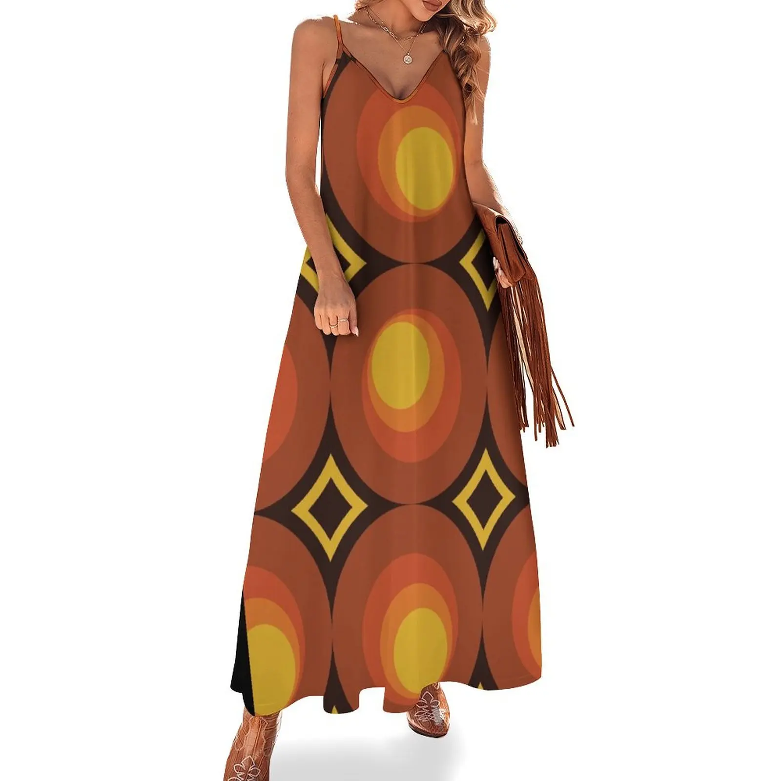 1970s Orange Mid-Century Modern Circle 2 Sleeveless Dress sexy short dresses daring long sleeve dresses Dress
1970s Orange Mid-Century Modern Circle 2 Sleeveless Dress sexy short dresses daring long sleeve dresses Dress