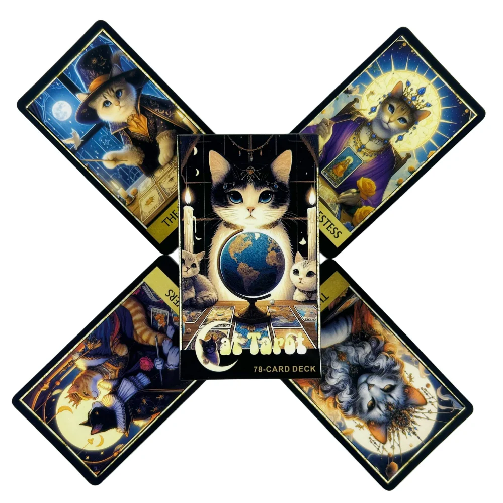 Cat Tarot Cards A 78 Deck English Version Board Games Cards Selfcare for Tarot Readings Easy Deck Fortune Telling Playing Cards
Cat Tarot Cards A 78 Deck English Version Board Games Cards Selfcare for Tarot Readings Easy Deck Fortune Telling Playing Cards