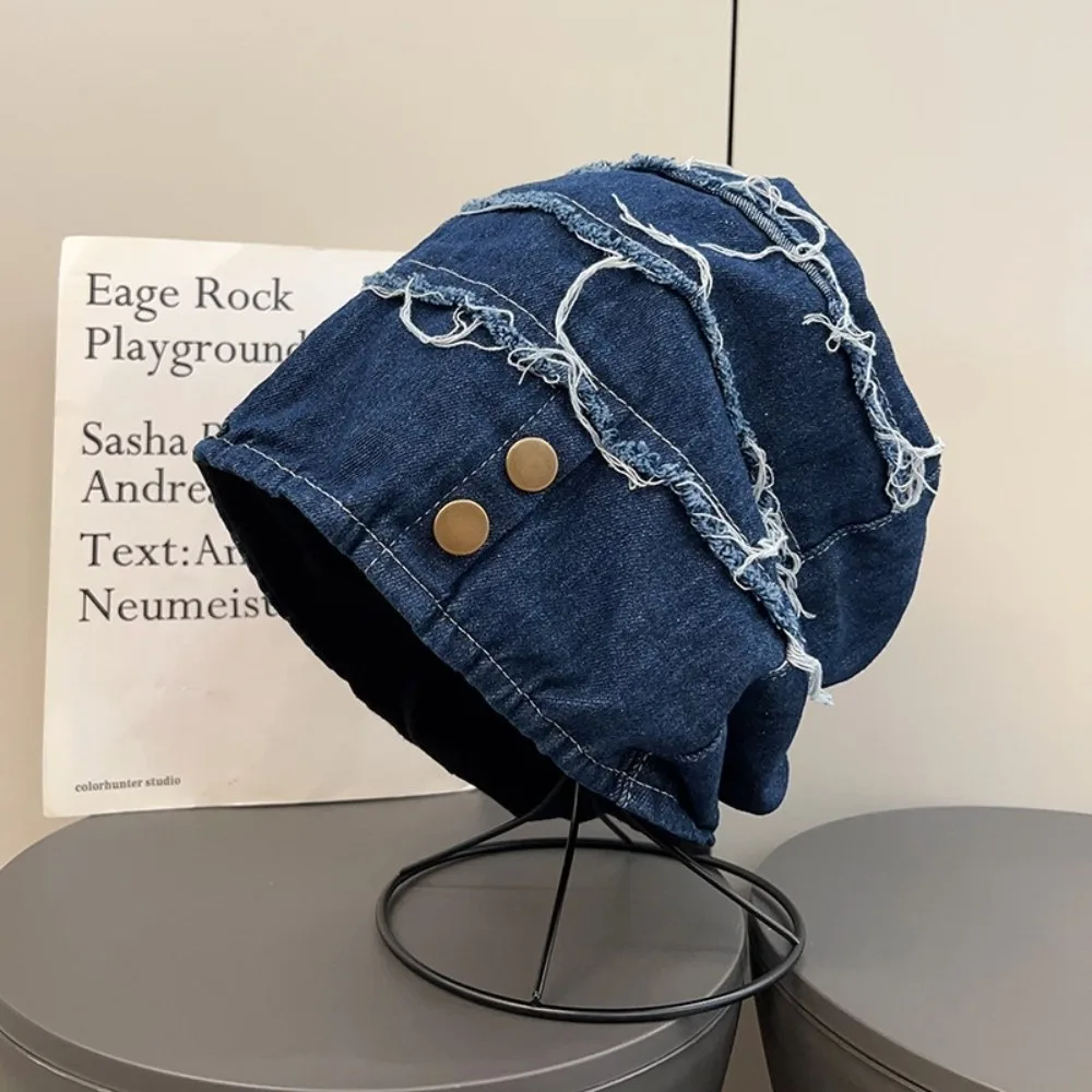 Casual Vintage Distress Denim Pullover Cap Button Hip Hop Washed Denim Beanie Cool Korean Style Loose Beret Streetwear
Casual Vintage Distress Denim Pullover Cap Button Hip Hop Washed Denim Beanie Cool Korean Style Loose Beret Streetwear