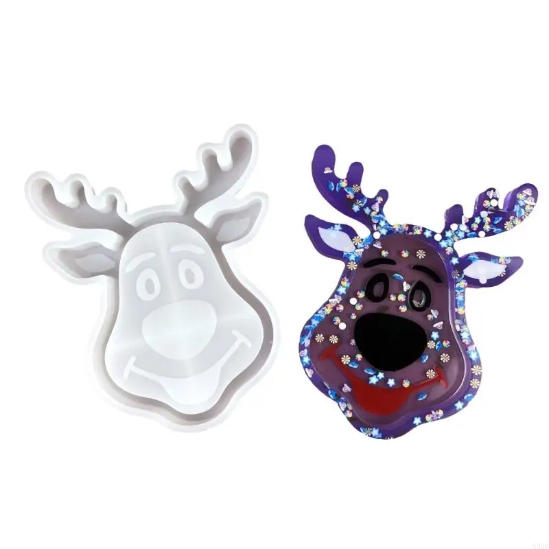 Q0KE Christmas Reindeer Tray Mold Silicone Texture Handmade Dish Moulds Suitable for Crafting and Holiday Decorations
Q0KE Christmas Reindeer Tray Mold Silicone Texture Handmade Dish Moulds Suitable for Crafting and Holiday Decorations