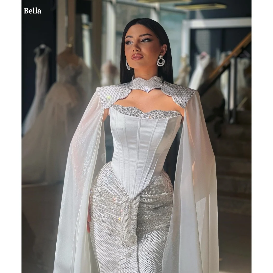 Bella Настроить серая шаль с бисером, комплект из двух предметов, халаты без бретелек, платья русалки для выпускного вечера, свадебное платье длиной до пола, 2025
Bella Настроить серая шаль с бисером, комплект из двух предметов, халаты без бретелек, платья русалки для выпускного вечера, свадебное платье длиной до пола, 2025