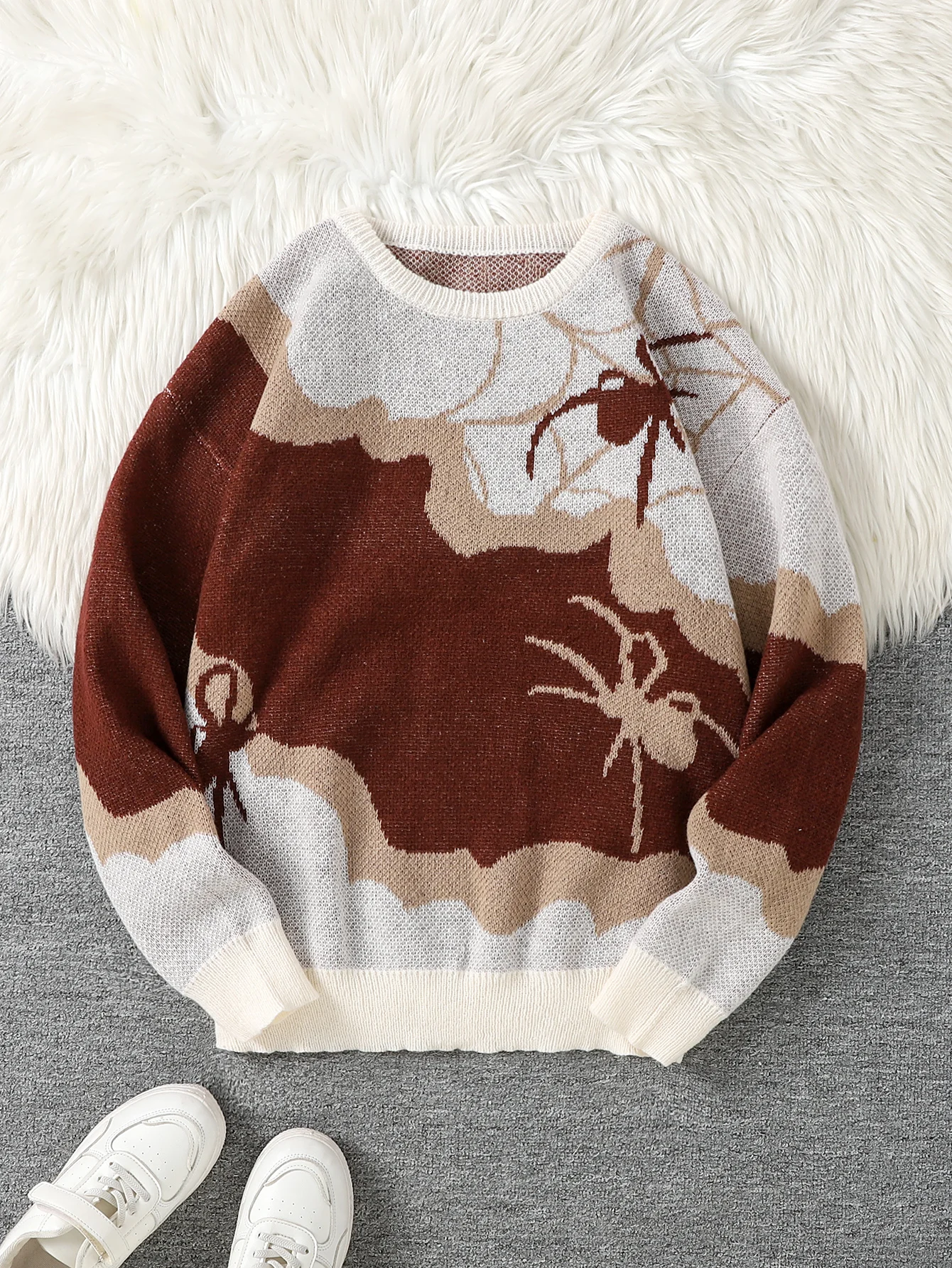 Новый популярный осенне-зимний пуловер с жаккардовым узором в виде паутины, свитер, повседневный вязаный мужской пуловер с круглым вырезом
Новый популярный осенне-зимний пуловер с жаккардовым узором в виде паутины, свитер, повседневный вязаный мужской пуловер с круглым вырезом