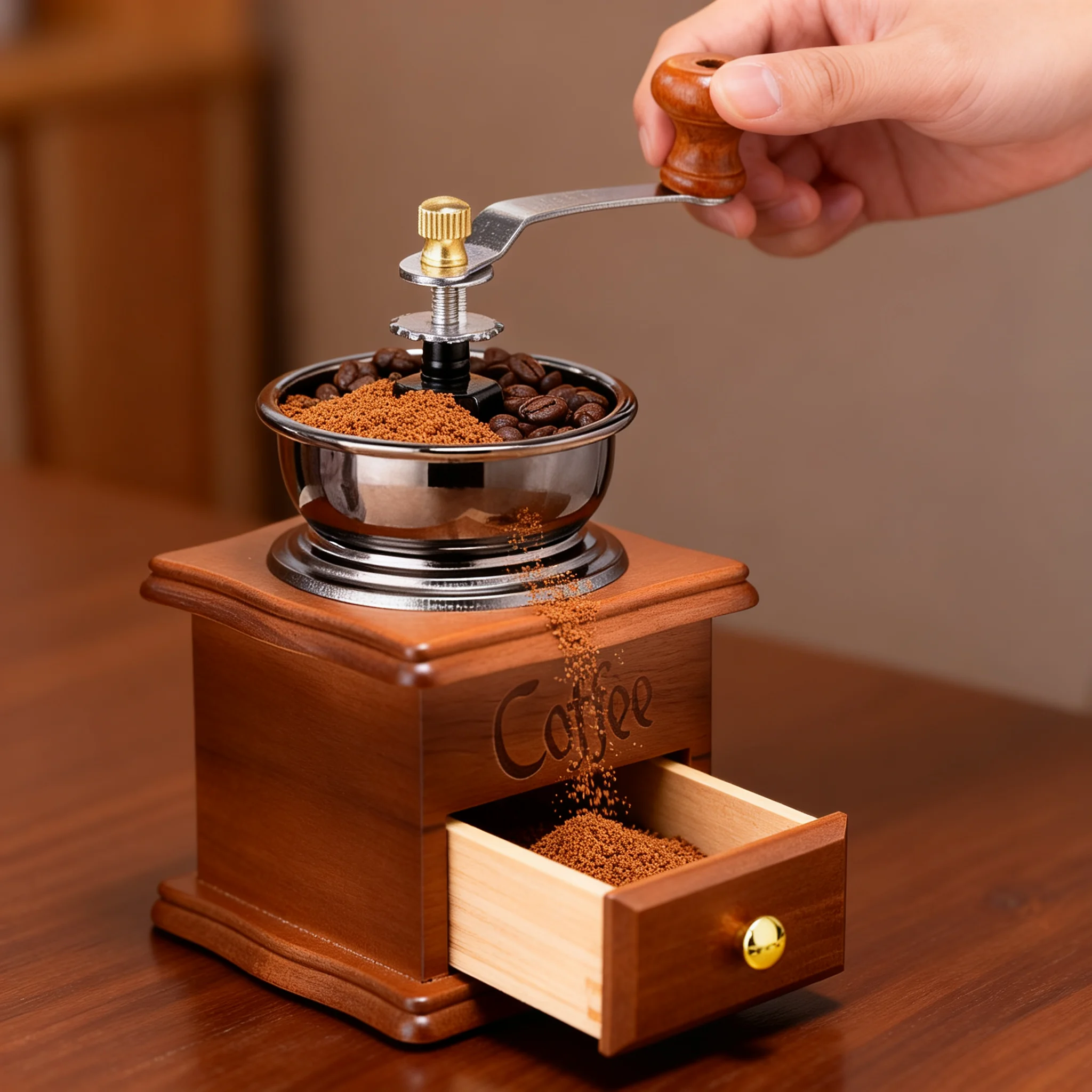 Hand-crank coffee grinder, small home retro manual coffee bean grinder, kitchen coffee mill, household grinding tool
Hand-crank coffee grinder, small home retro manual coffee bean grinder, kitchen coffee mill, household grinding tool