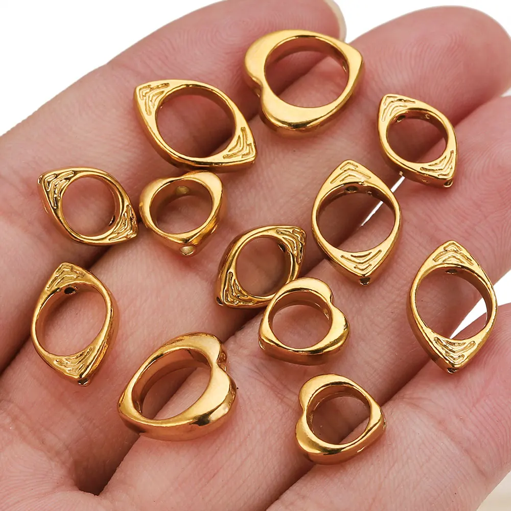 10pcs Stainless Steel Heart Round Eyes Frame Beads Spacer Connectors Through Hole Bead Circle DIY Bracelet Necklace for Jewelry
10pcs Stainless Steel Heart Round Eyes Frame Beads Spacer Connectors Through Hole Bead Circle DIY Bracelet Necklace for Jewelry
