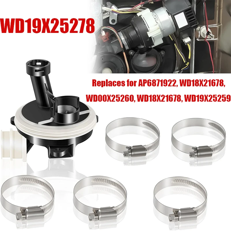 Upgraded WD19X25278 Dishwasher Diverter Valve Kit for GE, Whirlpool, Kenmore, Maytag, Replaces AP6871922, WD18X21678, WD00X25260
Upgraded WD19X25278 Dishwasher Diverter Valve Kit for GE, Whirlpool, Kenmore, Maytag, Replaces AP6871922, WD18X21678, WD00X25260
