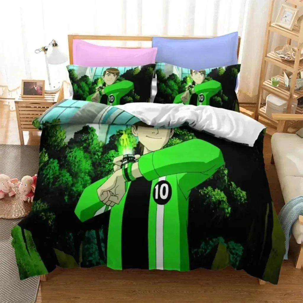 3D Print Ben Alien Force 10 Teenage Hacker Bedding Set Soft Comforter Cover With 1/2pcs Pillow Shams For Kids Adults
3D Print Ben Alien Force 10 Teenage Hacker Bedding Set Soft Comforter Cover With 1/2pcs Pillow Shams For Kids Adults