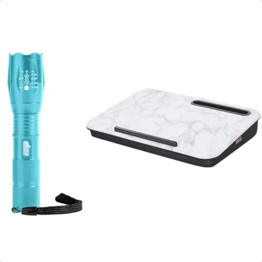 LED Tactical Flashlight and Cushion Lap Desk Flashlight has 5 Adjustable Modes Turquoise Water Resistant Lap Desk Fits 15 Inch
LED Tactical Flashlight and Cushion Lap Desk Flashlight has 5 Adjustable Modes Turquoise Water Resistant Lap Desk Fits 15 Inch