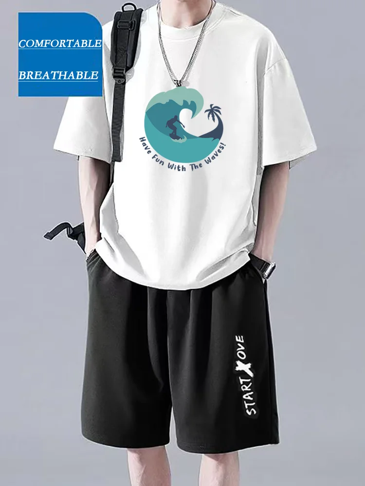 Men's Popular Summer Fashion Suit Loose and Handsome Short-sleeved T-shirt Light and Quick-drying Comfortable Daily Wear Suit
Men's Popular Summer Fashion Suit Loose and Handsome Short-sleeved T-shirt Light and Quick-drying Comfortable Daily Wear Suit