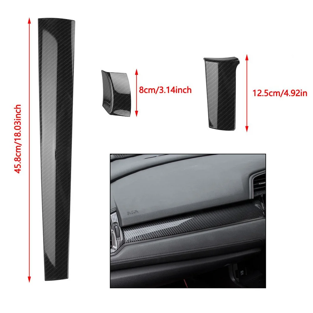 3Pcs Car Interior Front Center Control Dashboard Stripe Cover Trim For Honda Civic 2016-2017 Carbon Fiber
3Pcs Car Interior Front Center Control Dashboard Stripe Cover Trim For Honda Civic 2016-2017 Carbon Fiber