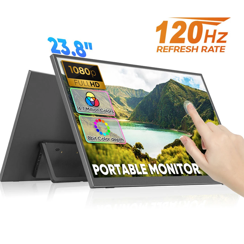 AHXJKA 23.8" Touch Screen 120Hz Portable Monitor 100%sRGB FHD IPS Travel Display for Steam Deck Laptop Switch PS4 PS5 Xbox
AHXJKA 23.8" Touch Screen 120Hz Portable Monitor 100%sRGB FHD IPS Travel Display for Steam Deck Laptop Switch PS4 PS5 Xbox
