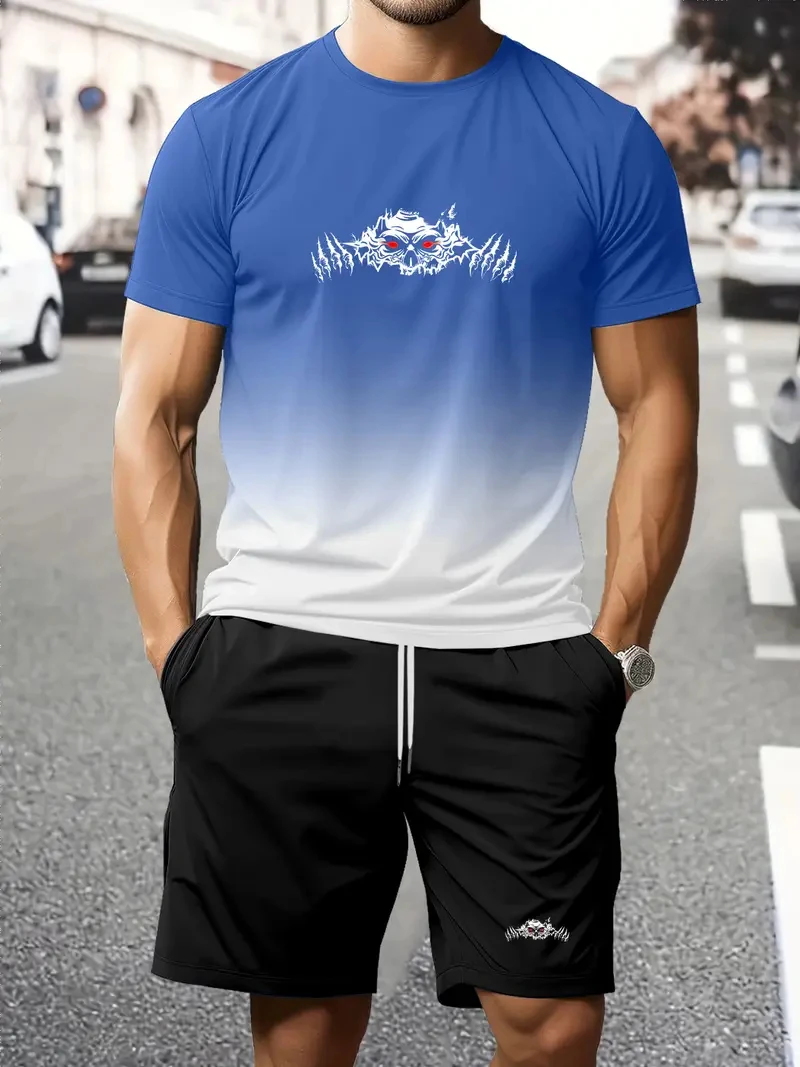 Модные комплекты футболок с градиентом цвета и шортами, повседневная свободная футболка с 3D принтом, комплекты из двух предметов, летние футболки с круглым вырезом, наряд, повседневная одежда
Модные комплекты футболок с градиентом цвета и шортами, повседневная свободная футболка с 3D принтом, комплекты из двух предметов, летние футболки с круглым вырезом, наряд, повседневная одежда