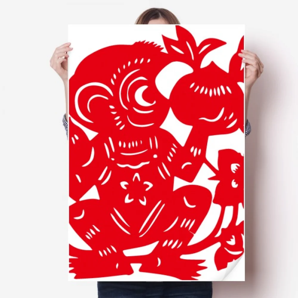 Zodiac Monkey Papercut Chinese Flowers Sticker Decoration Poster Playbill Wallpaper Window Decal
Zodiac Monkey Papercut Chinese Flowers Sticker Decoration Poster Playbill Wallpaper Window Decal