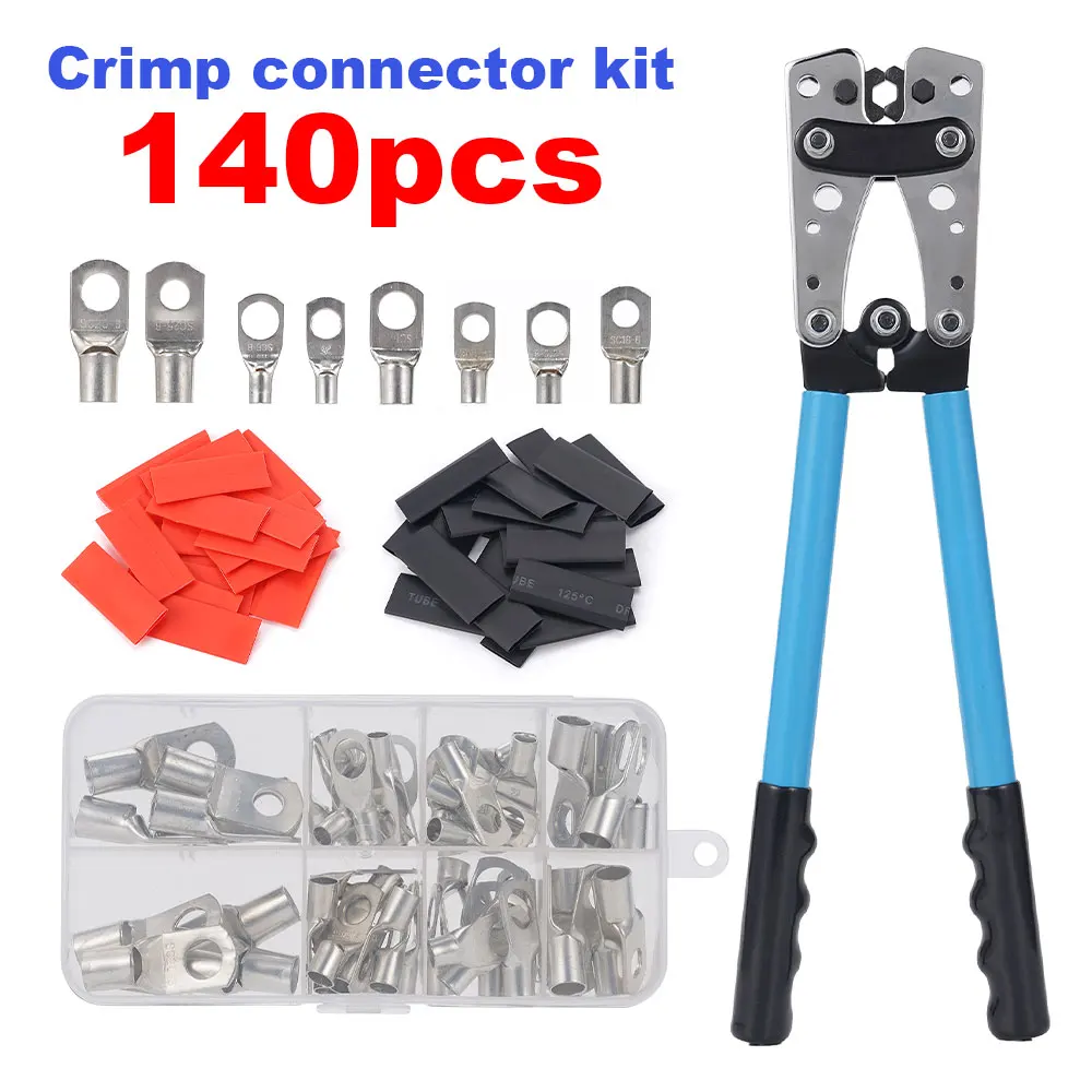 140pcs HX-50B Battery Cable Lug Crimping Tool Wire Crimper Hand Ratchet Terminal Crimping Pliers Kit
140pcs HX-50B Battery Cable Lug Crimping Tool Wire Crimper Hand Ratchet Terminal Crimping Pliers Kit