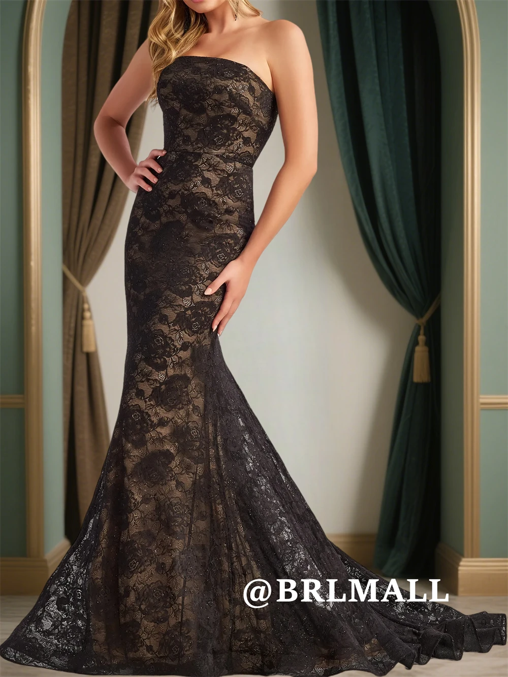 BRLMALL Rose Lace Evening Gowns Sleeveless Mermaid Long Formal Dresses for Women 2025 Customized Sheath Wedding Guest Dress
BRLMALL Rose Lace Evening Gowns Sleeveless Mermaid Long Formal Dresses for Women 2025 Customized Sheath Wedding Guest Dress