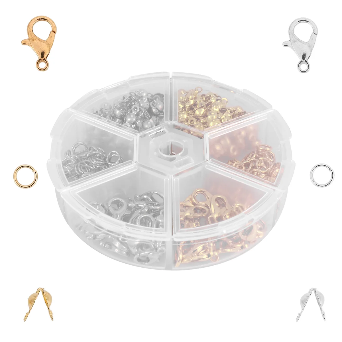 YHYS 450Pcs/Box Jewelry Making Kits Lobster Clasp Open Jump Rings End Crimps Beads Box Handmade Bracelet Necklace Findings
YHYS 450Pcs/Box Jewelry Making Kits Lobster Clasp Open Jump Rings End Crimps Beads Box Handmade Bracelet Necklace Findings