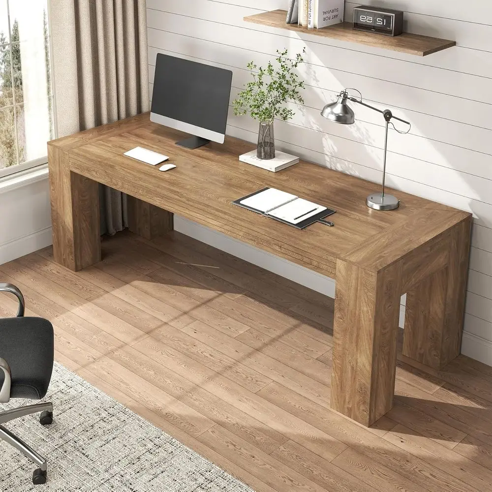 Elegant 86.75 Double Desk for Home Office, Large Computer Desk Suitable for 2 People, Rustic Brown Executive Conference Table fo
Elegant 86.75 Double Desk for Home Office, Large Computer Desk Suitable for 2 People, Rustic Brown Executive Conference Table fo