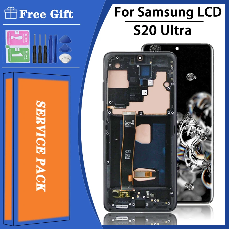 S20 Ultra Screen Assembly for Samsung S20 Ultra 5G G988 G988U G988B Lcd Display Digital Touch Screen with Frame Replacement
S20 Ultra Screen Assembly for Samsung S20 Ultra 5G G988 G988U G988B Lcd Display Digital Touch Screen with Frame Replacement