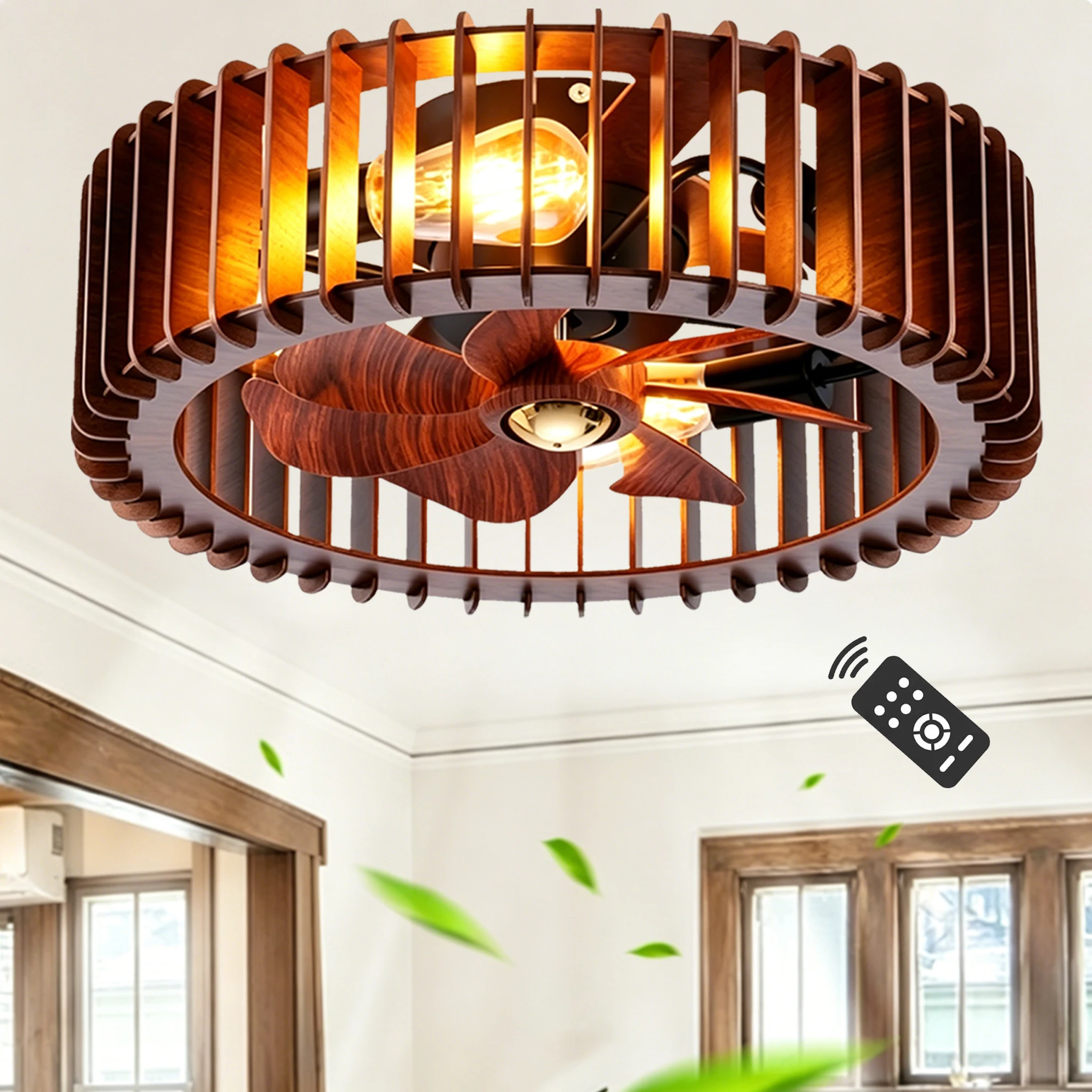 Wabi-Sabi Style Ceiling Fan Light Caged Farmhouse Low Profile Ceiling Fan for Small Room Bedroom Kitchen Living Room
Wabi-Sabi Style Ceiling Fan Light Caged Farmhouse Low Profile Ceiling Fan for Small Room Bedroom Kitchen Living Room