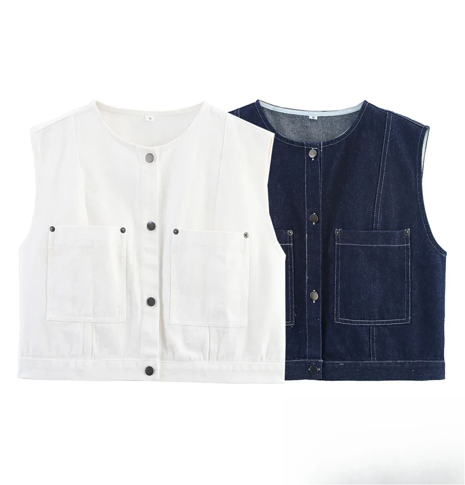 KONDALA женский повседневный джинсовый жилет с круглым вырезом и карманами, жилет, топ, лето 2022, осень, модный уличный праздничный универсальный жилет
KONDALA женский повседневный джинсовый жилет с круглым вырезом и карманами, жилет, топ, лето 2022, осень, модный уличный праздничный универсальный жилет