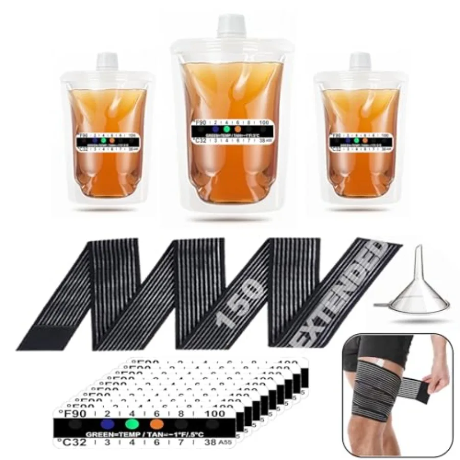 15 Pcs Urine Test Complete Kit Includes 3 Transparent Leakproof Bags, 10 Adhesive Temperature Test Strips, 59" Adjustable Leg S
15 Pcs Urine Test Complete Kit Includes 3 Transparent Leakproof Bags, 10 Adhesive Temperature Test Strips, 59" Adjustable Leg S