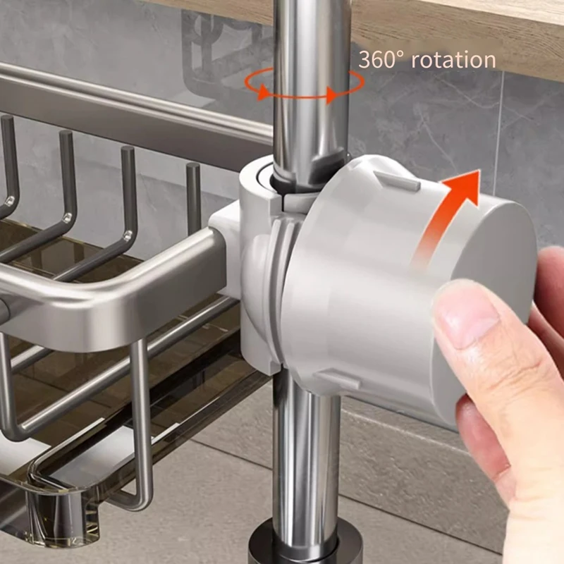 Держатель губки Rog-ey над краном, органайзер для кухонной мойки, космическая алюминиевая съемная подвесная сливная стойка для смесителя с крючком
Держатель губки Rog-ey над краном, органайзер для кухонной мойки, космическая алюминиевая съемная подвесная сливная стойка для смесителя с крючком