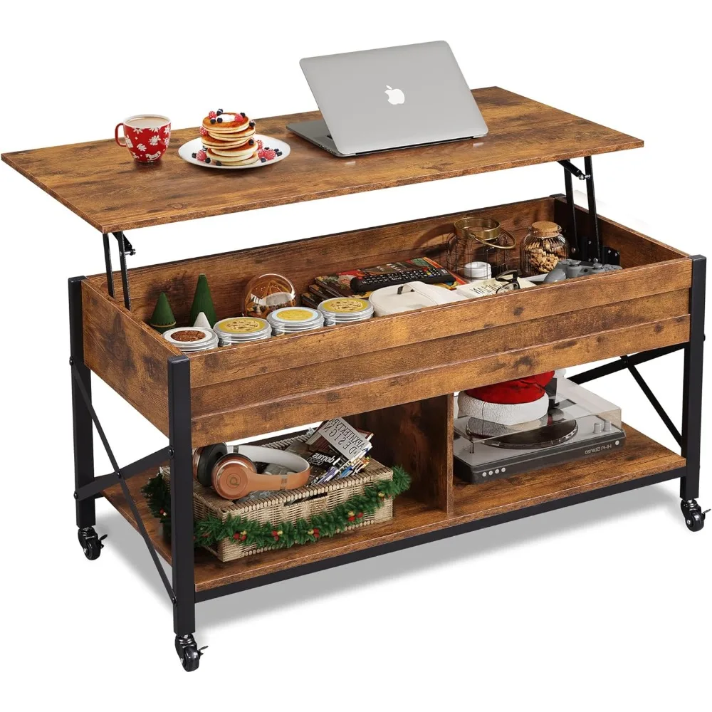 Coffee Table, 41.3 Lift Top Coffee Table with 4 Wheels, Hidden Compartment, Storage Shelf and Lift Tabletop for Living
Coffee Table, 41.3 Lift Top Coffee Table with 4 Wheels, Hidden Compartment, Storage Shelf and Lift Tabletop for Living