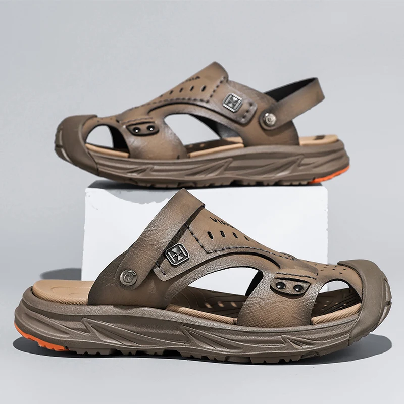 Мужские уличные сандалии на плоской подошве, прогулочные кожаные сандалии высокого качества на мягкой подошве, мужская уличная пляжная обувь, повседневные мужские тапочки
Мужские уличные сандалии на плоской подошве, прогулочные кожаные сандалии высокого качества на мягкой подошве, мужская уличная пляжная обувь, повседневные мужские тапочки