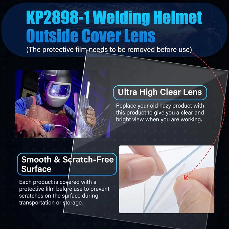Welding Helmet Lens Kit 3350 Series Outside-Inside Clear Cover Lens Kit for Electric Viking
Welding Helmet Lens Kit 3350 Series Outside-Inside Clear Cover Lens Kit for Electric Viking