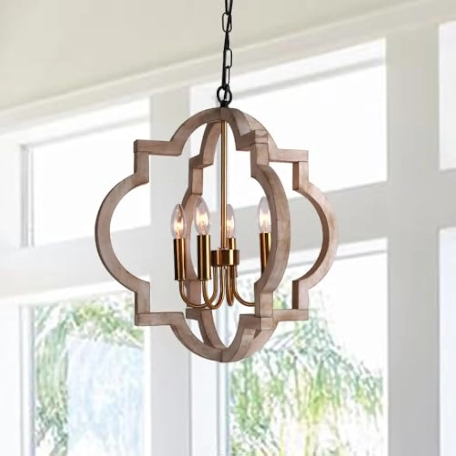 4-Light Farmhouse Chandelier, Orb Chandeliers for Dining Room Light Fixture, Wood French Country Chandelier, Candle Pendant Lig
4-Light Farmhouse Chandelier, Orb Chandeliers for Dining Room Light Fixture, Wood French Country Chandelier, Candle Pendant Lig