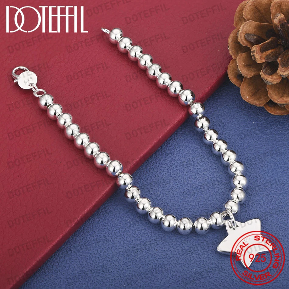 925 Sterling Silver 8-inch 4mm Delicate Beaded Star Bracelet for Women, Fashionable Party Gift Accessories
925 Sterling Silver 8-inch 4mm Delicate Beaded Star Bracelet for Women, Fashionable Party Gift Accessories