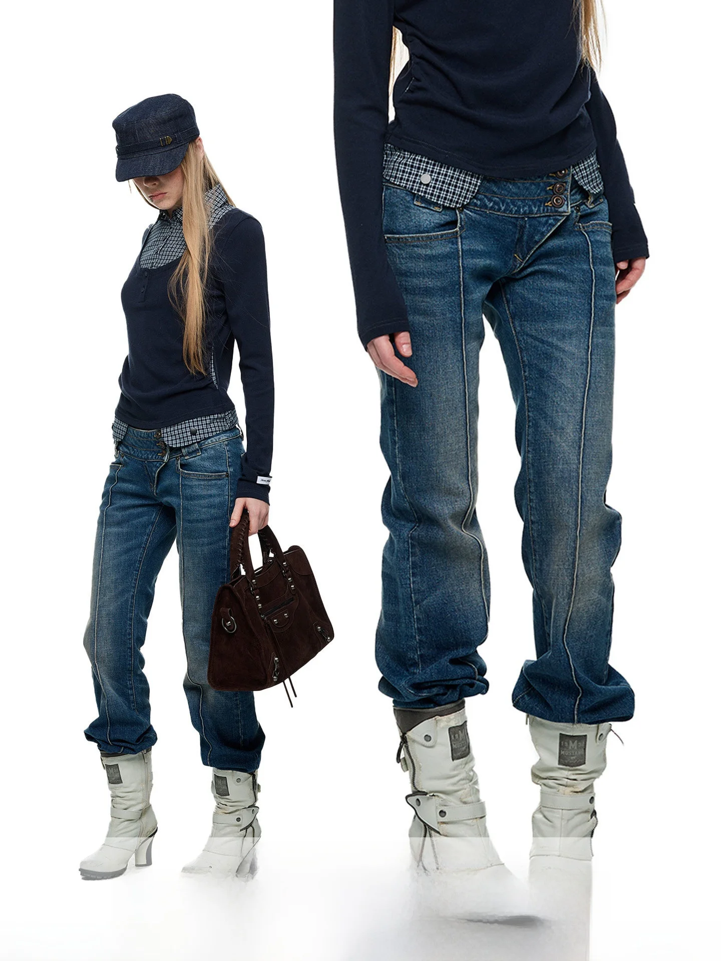 JIKOO Women's Retro Washed Denim Jeans Slimming Micro Flared Long Pants Casual Cotton Blend Comfortable Fit Spring 2026
JIKOO Women's Retro Washed Denim Jeans Slimming Micro Flared Long Pants Casual Cotton Blend Comfortable Fit Spring 2026