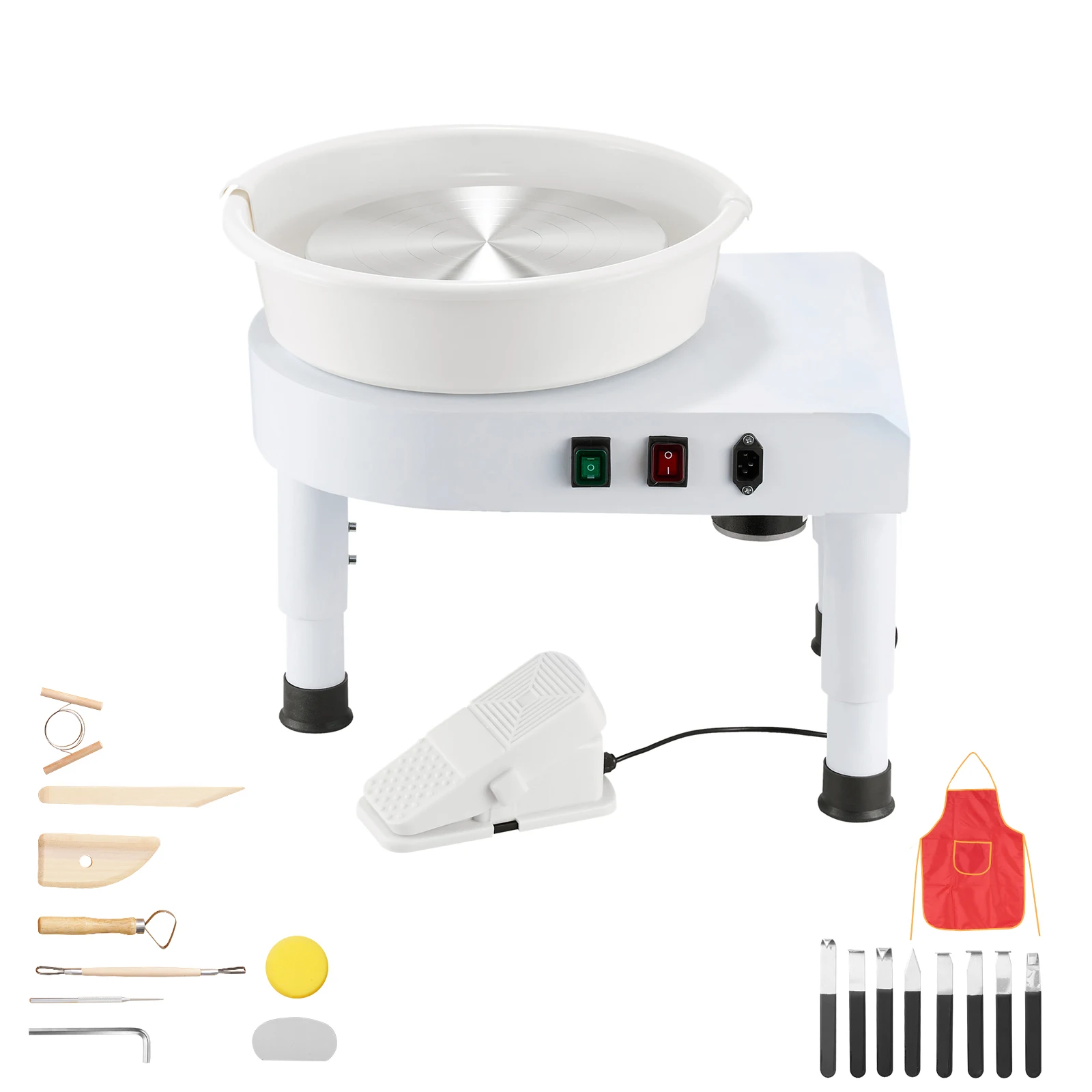 Pottery Wheel Ceramic Wheel Forming Machine 60-300 RPM Speed Adjustable Foot Pedal Adjustable Lift Leg Detachable Basin
Pottery Wheel Ceramic Wheel Forming Machine 60-300 RPM Speed Adjustable Foot Pedal Adjustable Lift Leg Detachable Basin