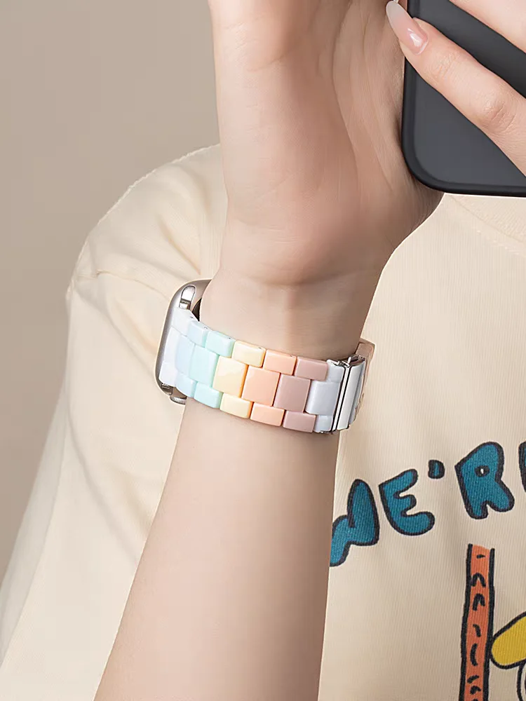Adjust colorful plastic bracelet loop For Apple Watch band women Series 10/9/8/7/6 38mm 40mm 41mm 42mm 44mm 45mm 46mm Strap
Adjust colorful plastic bracelet loop For Apple Watch band women Series 10/9/8/7/6 38mm 40mm 41mm 42mm 44mm 45mm 46mm Strap