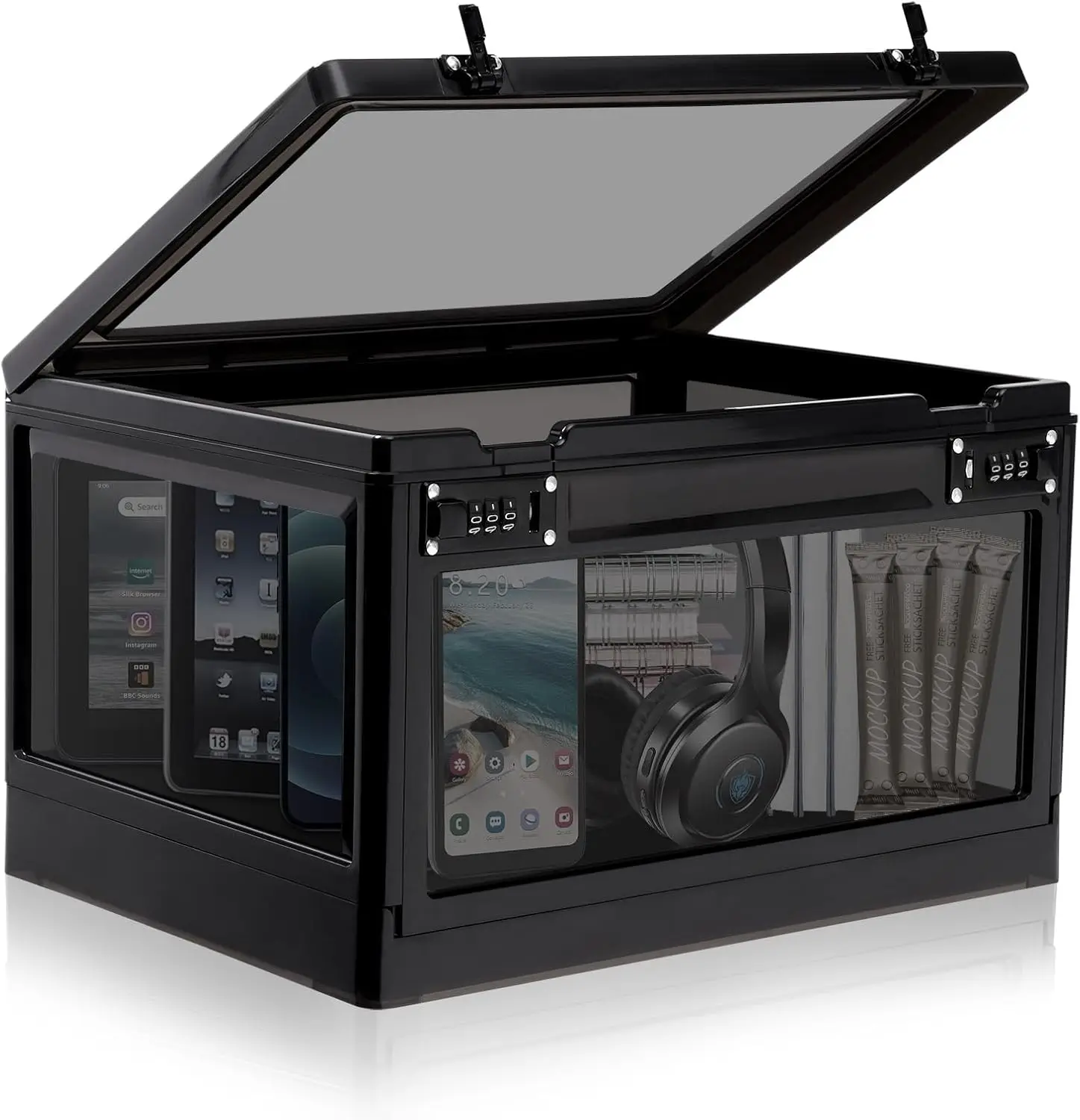 Large 24L Lockable Storage Box with Dual Combination Locks for Office, School, Home & Personal Items
Large 24L Lockable Storage Box with Dual Combination Locks for Office, School, Home & Personal Items