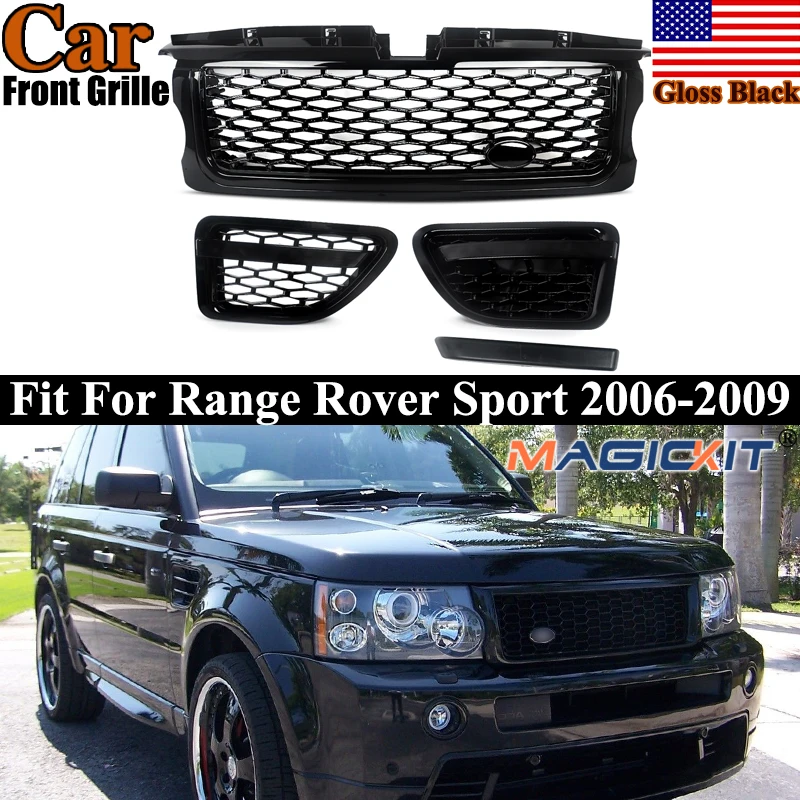 Magickit Grille Assembly For 2006-2009 Range Rover Sport Honeycomb Front Bumper Grill Side Fender Air Vent Glossy Black Body Kit
Magickit Grille Assembly For 2006-2009 Range Rover Sport Honeycomb Front Bumper Grill Side Fender Air Vent Glossy Black Body Kit