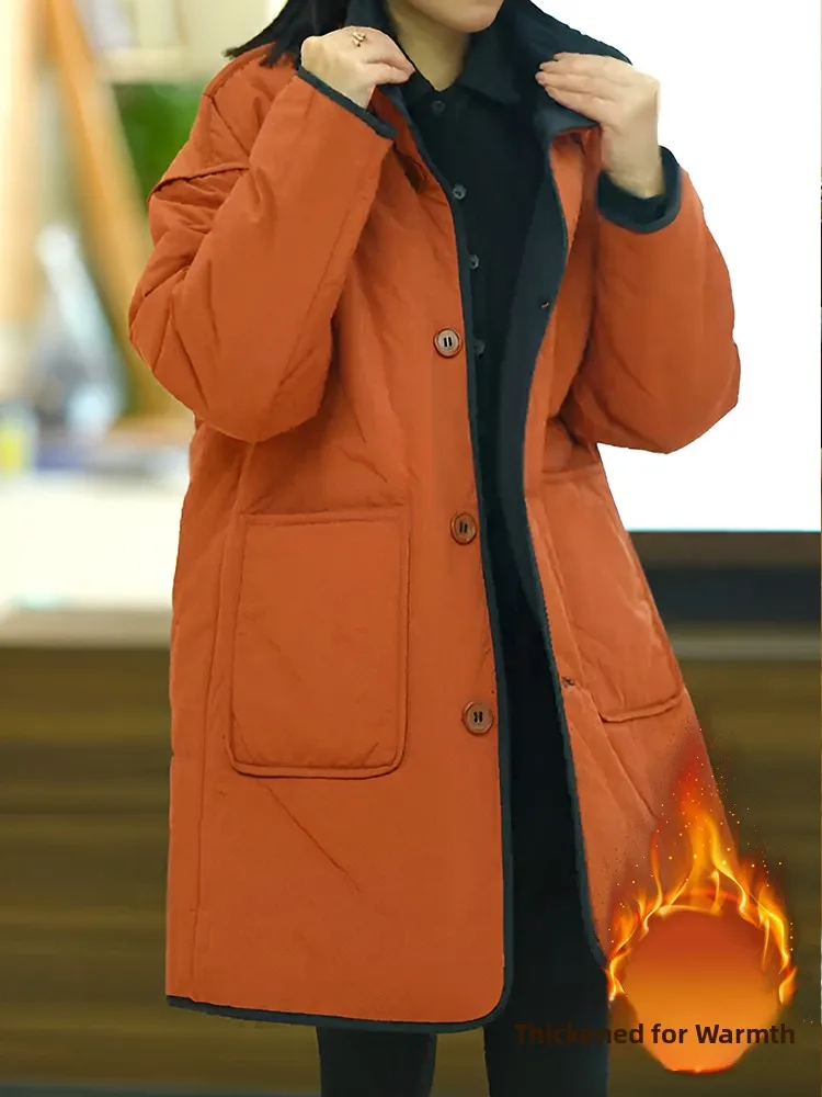 Fashionable Minimalist Winter Cotton Jacket 2025 New Loose Slimming Two-Sided Wear Mid-Length Cotton Outerwear for Women
Fashionable Minimalist Winter Cotton Jacket 2025 New Loose Slimming Two-Sided Wear Mid-Length Cotton Outerwear for Women